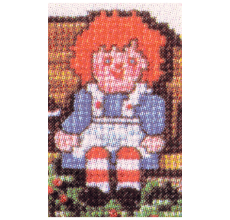 Santa's Workshop with Raggedy Ann Doll Just-a-Chart Counted Cross