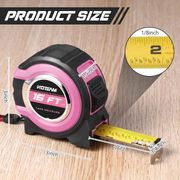 Measuring Tape with Fractions  16ft    Pink 
