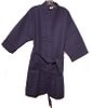 36" Length Cotton Waffle Robe, Navy