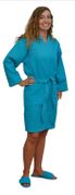36" Length Cotton Waffle Robe, Carolina Blue