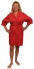 36" Length  Cotton Waffle Robe, Red