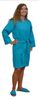 36" Length Cotton Waffle Robe, Tropical Blue