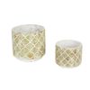 Abstract Gold and White Design Cement Planters 2pc Set Abstract Gold and White Design Cement Planters 2pc Set