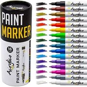 Acrylico Set of 16 Colors Acrylic Paint Pens- Extra Fine Tip