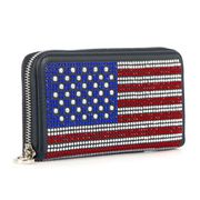  American Flag Bling Clutch Wallet