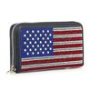  American Flag Bling Clutch Wallet