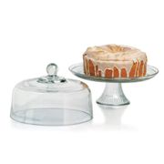 Anchor Hocking Glass Cake Stand with Cover 12" X 12" X 10.5"