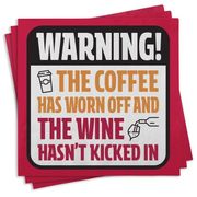 Beverage Cocktail Napkins  Warning! Coffee has worn off.... 25ct.
