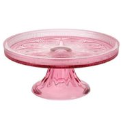 Cake Stand  8.25" Dia Pink Codi Glass 
