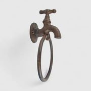 Cast Iron Faucet Towel Holder  Industrial Farmhouse Bath Accent