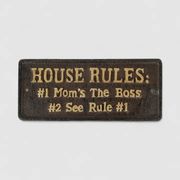 Cast Iron Plaque: House Rules Mom's the Boss