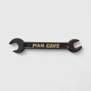 Cast Iron Spanner Wrench Man Cave Plaque, Rugged Industrial Decor