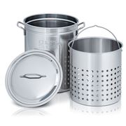 Chef's Secret 44 Quart Stainless Steel Stockpot w/ Basket: 
