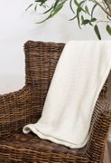 Crochet Pearl White Indoor/Outdoor Throw Blanket 50x60in
