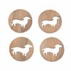 Dachshund Coasters Wood  Set of 4