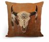 Decorator Pillow Medicine Skull Bison  18" Square 