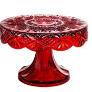 Dublin Red 8" Cake Plate Unleaded Crystal
