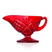Dublin Unleaded Crystal Red Gravy Boat 