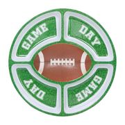 Football-Themed 15" Melamine 5-Section Snack Platter
