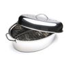 Fox Run Stainless Steel Oval Roaster Set, 12" X 18.5" X 8"
