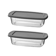 Glass Loaf Pans with Lids,Set of 2, 5.75" X 11" X 2"