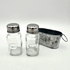 Glass Salt & Pepper Shaker Set   Galvanized Metal Caddy