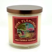 Glass Tumbler Candle 8.5 oz  / Metal Lid  Pink Flamingo |Scented