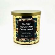 Glass Tumbler Candle 8.5 oz / Metal Lid Smoky Mountain Christmas Scent