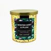 Glass Tumbler Candle 8.5 oz / Metal Lid Winter Mint and Plum Scent Glass Tumbler Candle 8.5 oz / Metal Lid Winter Mint and Plum Scent