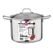 Gourmet Edge  18/10 Stainless Steel Stock Pot W/Cover 20Qt