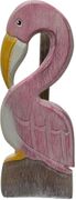 Hand Carved Flamingo Bird Paper Towel Holder Wood  