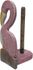 Hand Carved Flamingo Bird Paper Towel Holder Wood  