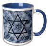 Hanukkah Menorah with Star of David Two-Tone Blue Mug