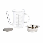 Hic Kitchen Roasting Glass Fat Separator with Gravy Strainer