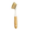 HIC Kitchen Dish Scrubbing Brush, Bamboo with Non-Scratch Bar