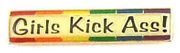 Lapel Pin Girls Kick Ass! Rainbow 