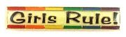 Lapel Pin Girls Rule! Rainbow 