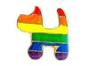 Lapel Pin Rainbow Dog 
