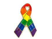 Lapel Pin Rainbow Ribbon 