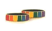 Lapel Pin Rainbow Wedding Bands 
