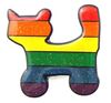 Lapel Pin Sparkle Rainbow Cat 