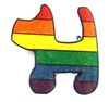 Lapel Pin Sparkle Rainbow Dog