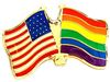 Lapel Pin USA/Rainbow Flags 