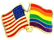 Lapel Pin USA/Rainbow Flags 