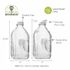 Large Glass Milk Bottles, Set of 2   64oz/2 Quart