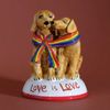 Love Is Love Dogs Figurine  Gay Pride