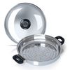  Maxam Stainless Steel 13 Inch Grill Pan, Durable Stainless Steel Construction, Cover and Sear Ridges