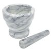 Mortar and Pestle White Marble, 4.75 X 4.25 Inch