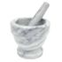 Mortar and Pestle White Marble, 4.75 X 4.25 Inch