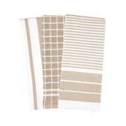 Kitchen Towels Mrs. Anderson's Baking Cotton Multi-Pack , Set of 3  Natural 
